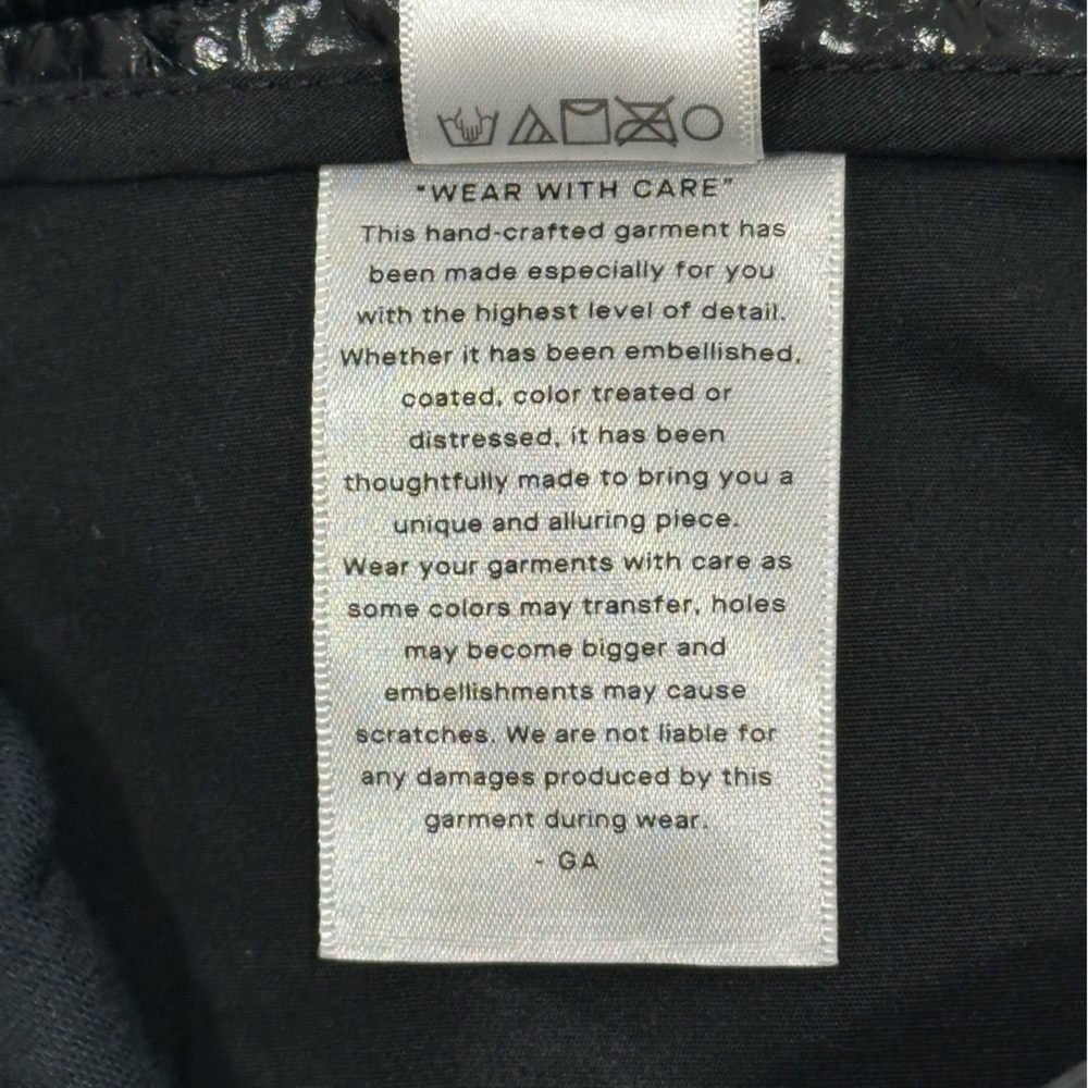 Good American Good Classic Boot Cut Pants Vinyl Faux Leather High Rise Black 6 - Picture 13 of 14